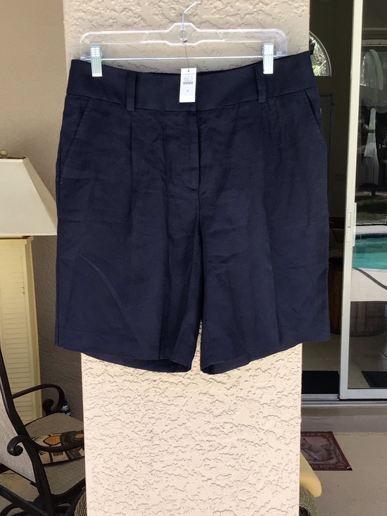 Talbots Pants - NWT Talbots navy blue linen pleated shorts